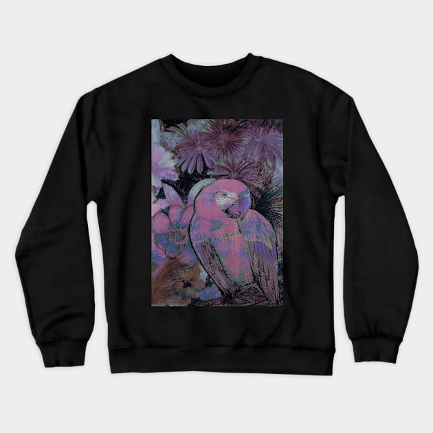 PURPLE TROPICAL EXOTIC MACAW DECO POSTER ART BIRD PRINT Crewneck Sweatshirt by jacquline8689